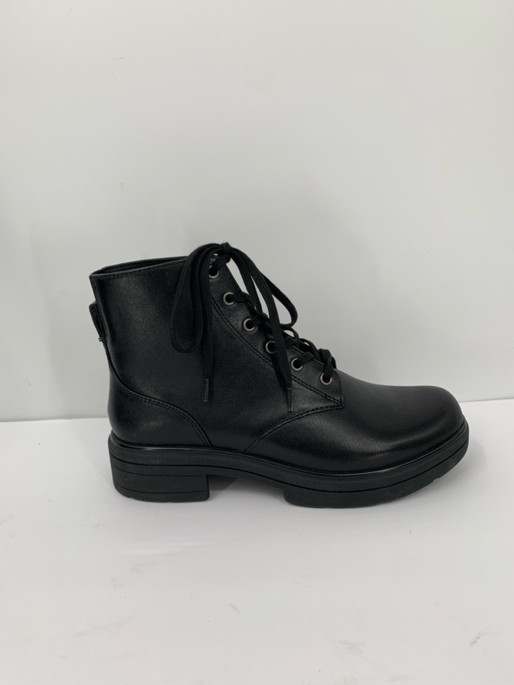 Abeo Vista lace-up ankle boots black leather comfort shoe tie women 7.5